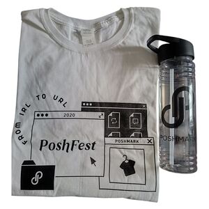XL❤️Poshfest 2020 Original Poshmark Tee Shirt & Water bottle with logo